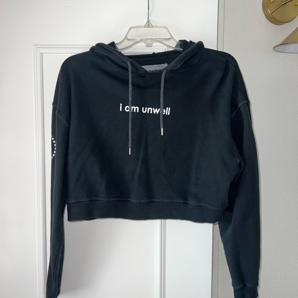 Black Cropped Hoodie